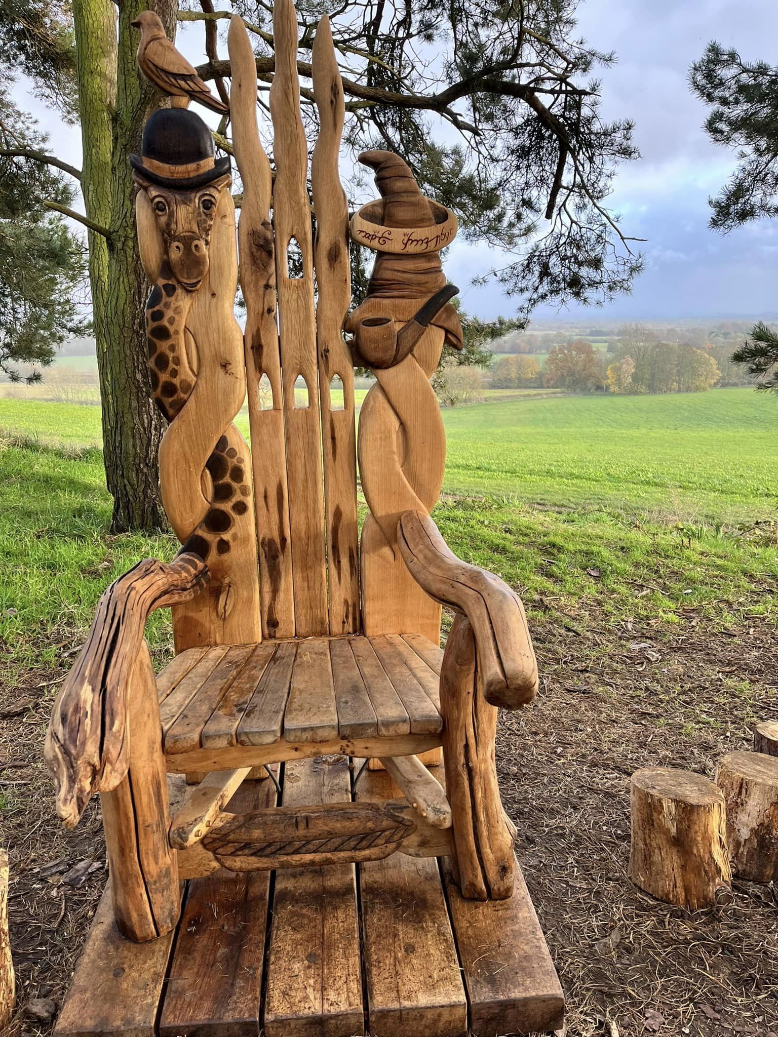 Chaises sculptées à la main célébrant les animaux du monde naturel