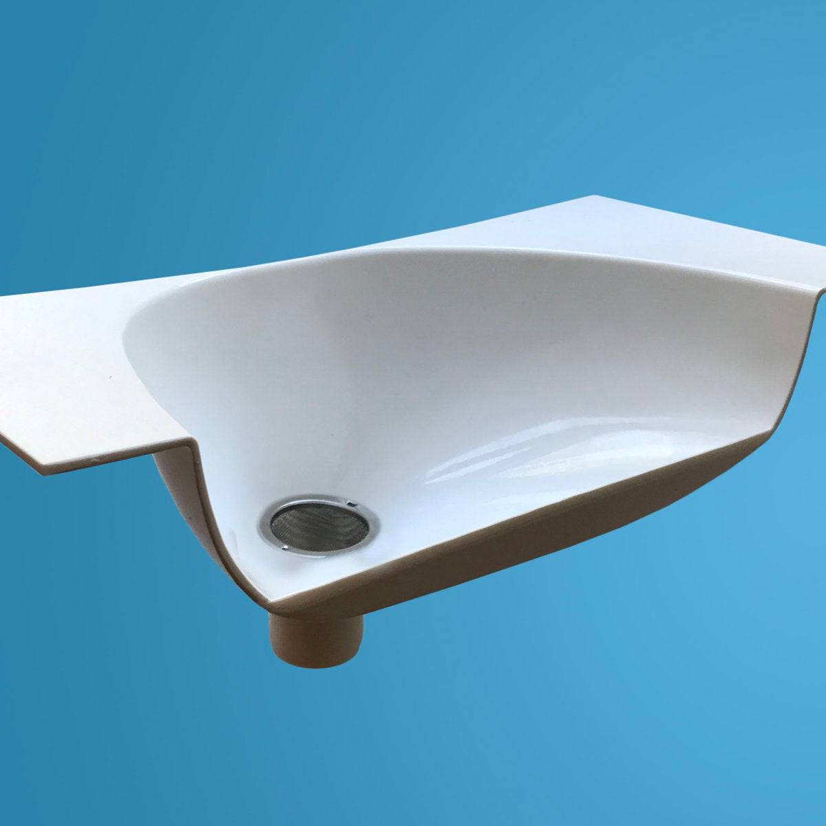 White urine diverter for dry composting toilet