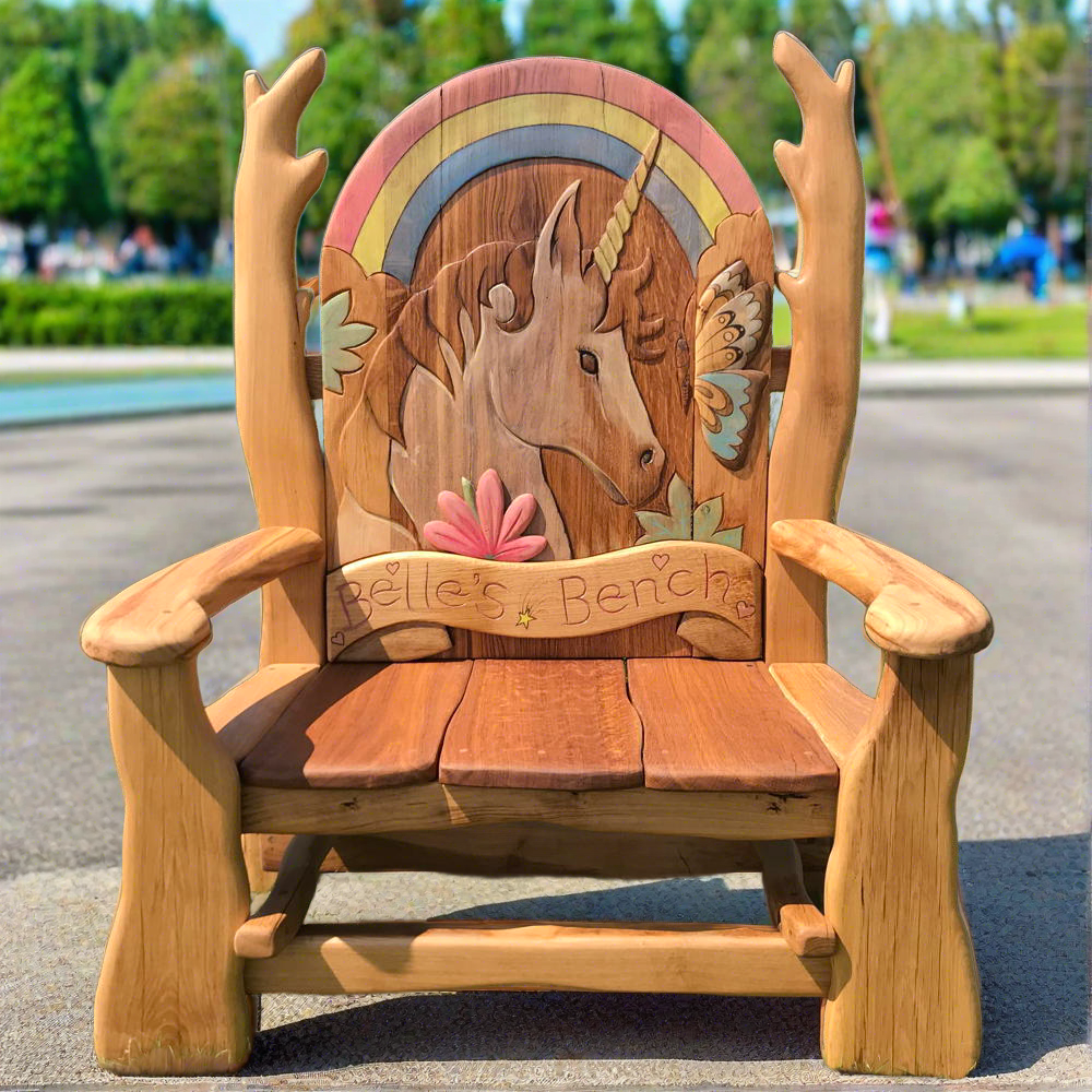 unicorn memorial bench