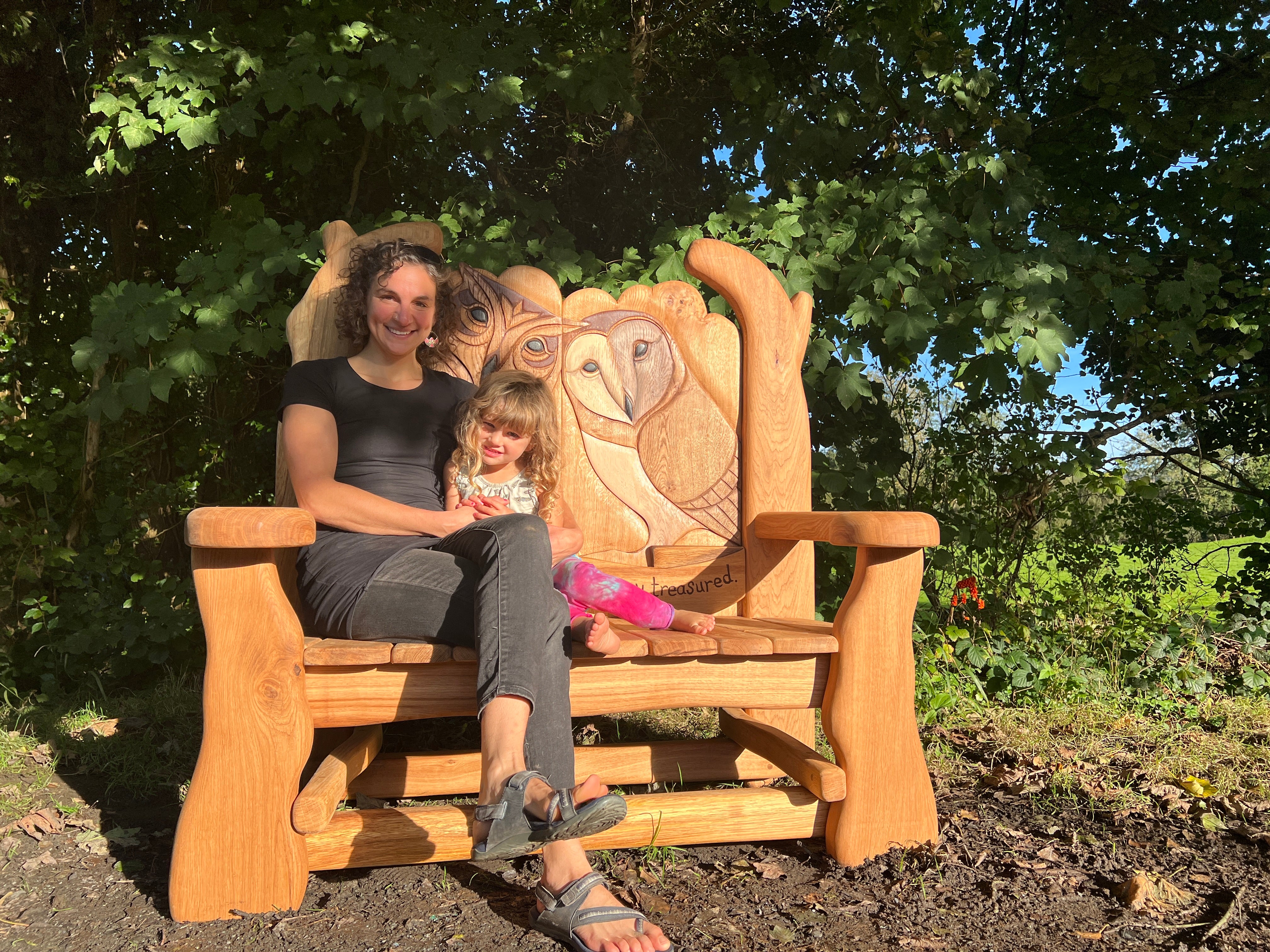 solid oak bench for memorial site