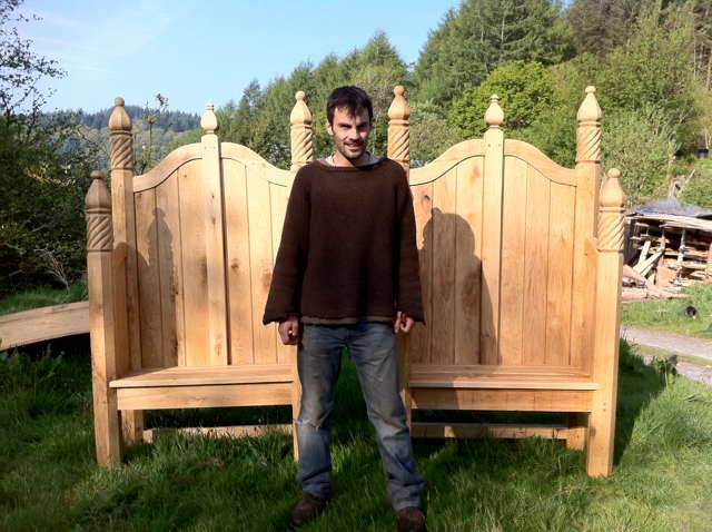 Person standing in front of storytelling chairs