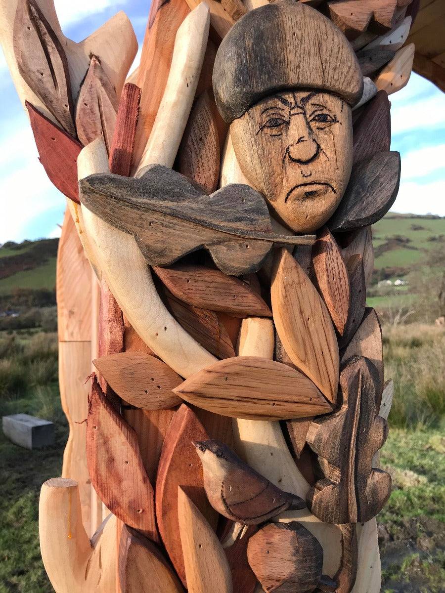 hand-carved wooden arch 