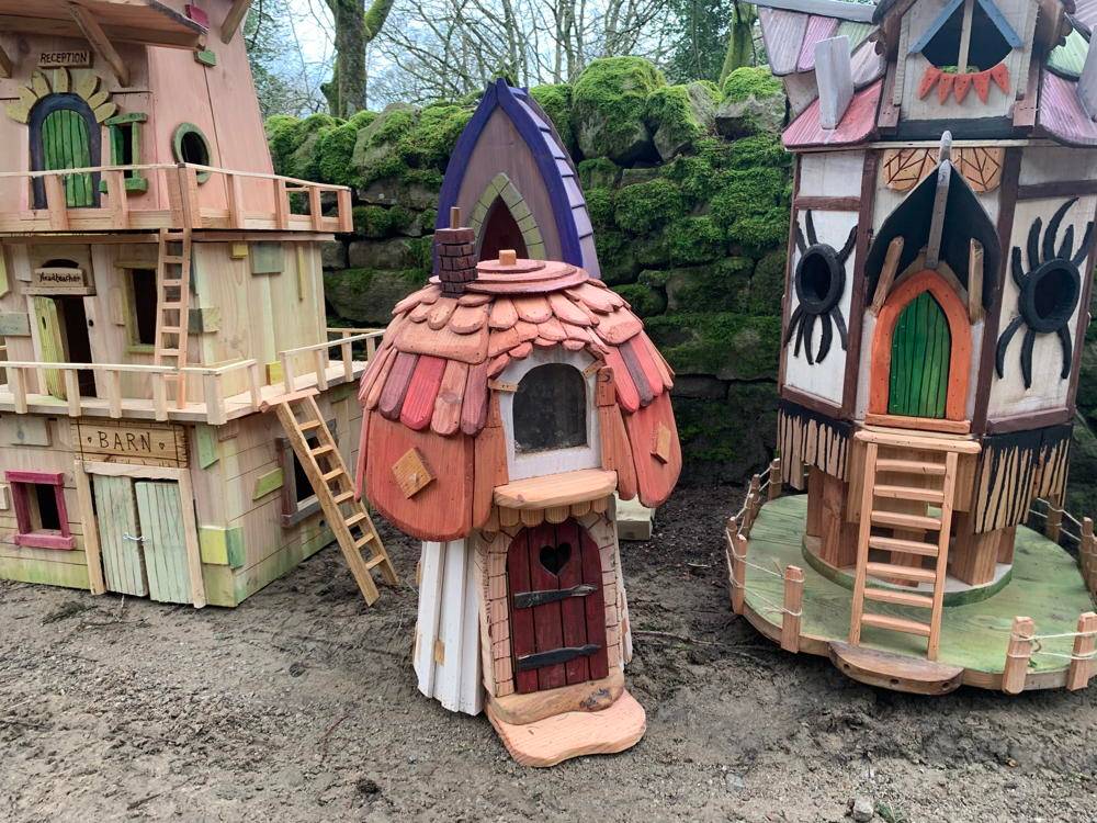 Collection of fairy houses with diverse designs