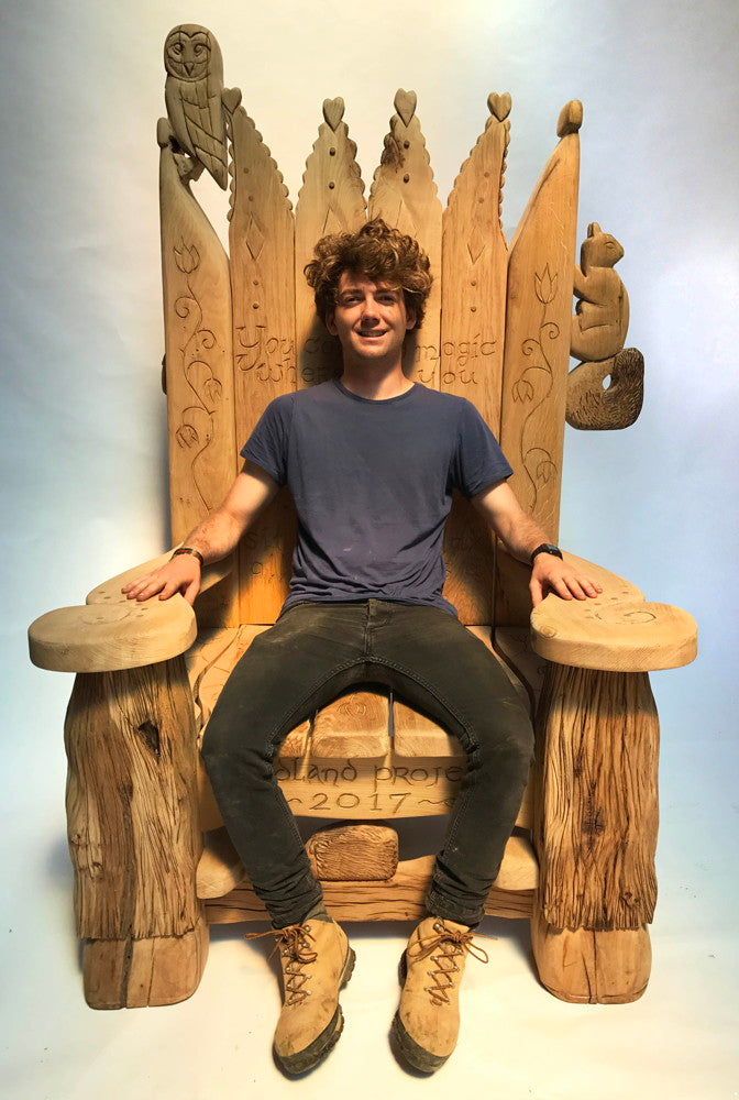 dylan on storytelling chair
